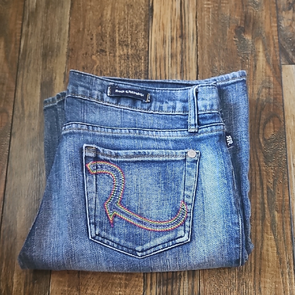 Rock & Republic Womens Medium‎ Wash Boot Cut Jeans